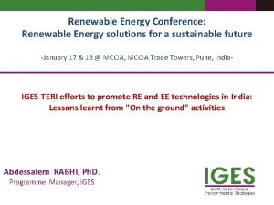 Renewable Energy Conference Renewable Energy solutions for a