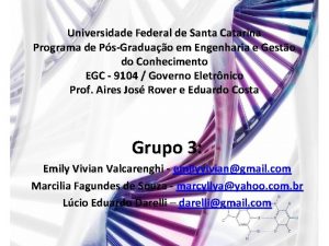 Universidade Federal de Santa Catarina Programa de PsGraduao