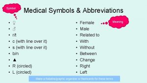 Symbol Medical Symbols Abbreviations rt c with line