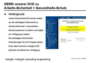 DEMO unserer DVD zu ArbeitsSicherheit GesundheitsSchutz l Hintergrund