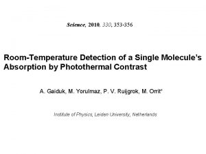 Science 2010 330 353 356 RoomTemperature Detection of