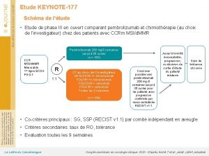 Etude KEYNOTE177 Schma de ltude Etude de phase