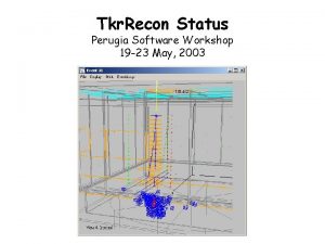 Tkr Recon Status Perugia Software Workshop 19 23