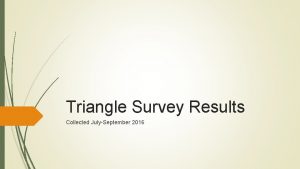 Triangle Survey Results Collected JulySeptember 2016 Resident Confidence