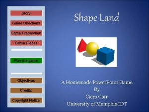 Story Game Directions Shape Land Game Preparation Game