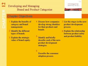 12 CHAPTER Developing and Managing Brand Product Categories