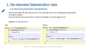 1 Die rekursive Datenstruktur Liste 1 5 Das