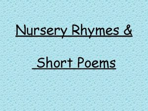 Nursery Rhymes Short Poems 1 Baa Baa Black