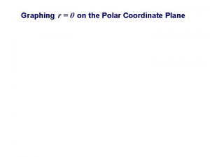 Graphing r on the Polar Coordinate Plane Graphing