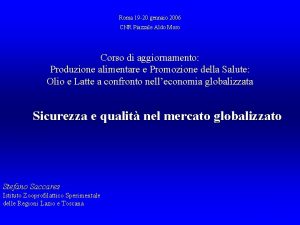 Roma 19 20 gennaio 2006 CNR Piazzale Aldo