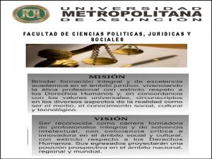 FACULTAD DE CIENCIAS POLITICAS JURIDICAS Y SOCIALES Para