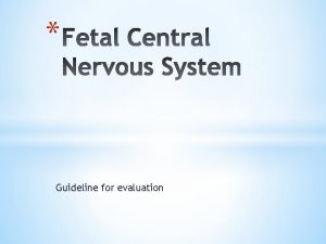 Guideline for evaluation Neural tube defects are the