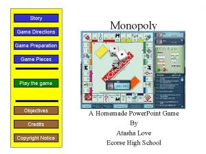 Story Game Directions Monopoly Game Preparation Game Pieces