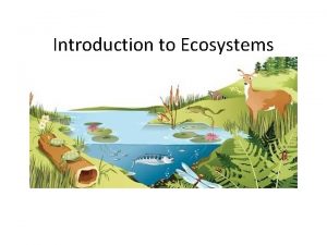Introduction to Ecosystems Ecology What is ecology Ecology