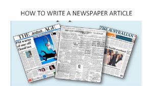 HOW TO WRITE A NEWSPAPER ARTICLE INVERTED PYRAMID