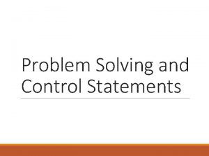 Problem Solving and Control Statements ForNext Repetition Statement
