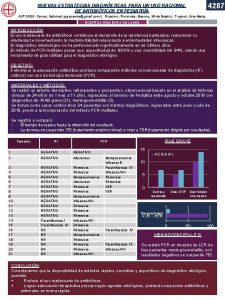 4287 NUEVAS ESTRATEGIAS DIAGNSTICAS PARA UN USO RACIONAL