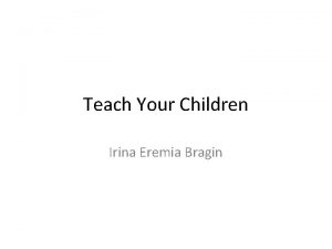 Teach Your Children Irina Eremia Bragin Warmup Would