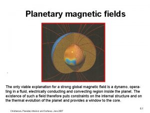 Planetary magnetic fields The only viable explanation for