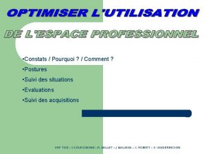 Constats Pourquoi Comment Postures Suivi des situations Evaluations