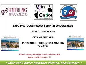 SADC PROTOCOLWORK SUMMITS AND AWARDS INSTITUTIONAL COE CITY