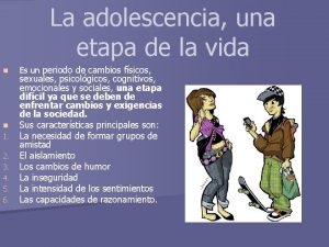 La adolescencia una etapa de la vida n