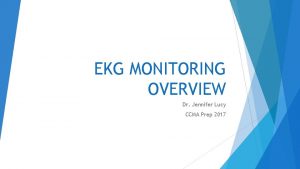 EKG MONITORING OVERVIEW Dr Jennifer Lucy CCMA Prep