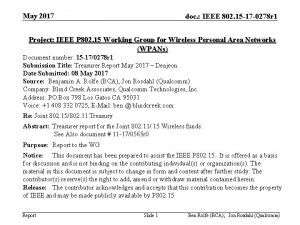 May 2017 doc IEEE 802 15 17 0278