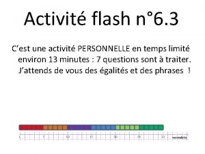 Activit flash n 6 3 Cest une activit