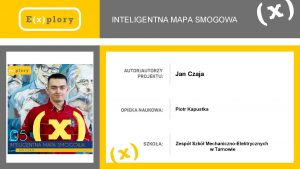 INTELIGENTNA MAPA SMOGOWA Jan Czaja Piotr Kapustka Zesp