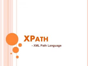 XPATH XML Path Language WHAT IS XPATH XPath