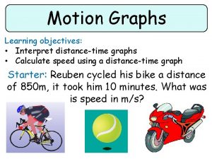 Motion Graphs Learning objectives Interpret distancetime graphs Calculate