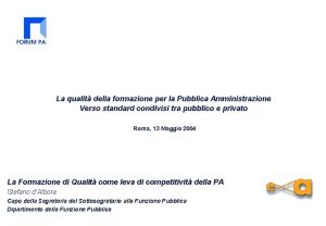 La qualit della formazione per la Pubblica Amministrazione