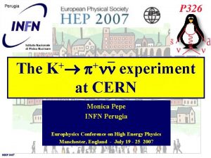 The K nn experiment at CERN Monica Pepe