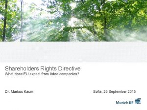Shareholders Rights Directive What does EU expect from