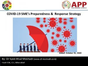 COVID19 SMEs Preparedness Response Strategy Dated October 01