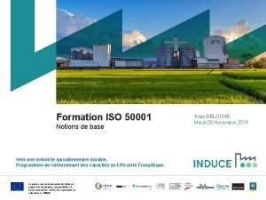 Formation ISO 50001 Notions de base Vers une