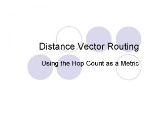 Distance Vector Routing Using the Hop Count as