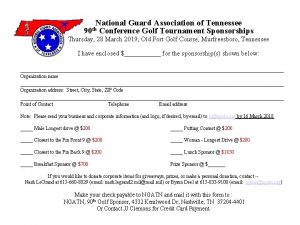National Guard Association of Tennessee Conference Golf Tournament