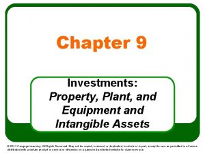 Chapter 9 Investments Property Plant and Equipment and