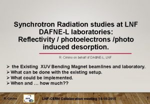 Synchrotron Radiation studies at LNF DAFNEL laboratories Reflectivity