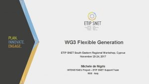 WG 3 Flexible Generation ETIP SNET South Eastern