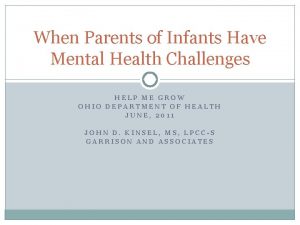 When Parents of Infants Have Mental Health Challenges