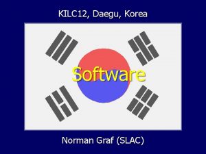 KILC 12 Daegu Korea Software Norman Graf SLAC