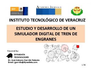 INSTITUTO TECNOLGICO DE VERACRUZ ESTUDIO Y DESARROLLO DE