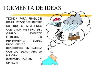 TORMENTA DE IDEAS TECNICA PARA PRODUCIR IDEAS PROGRESIVAMENTE