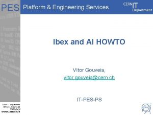 PES Platform Engineering Services Ibex and AI HOWTO