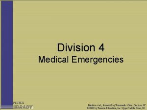 Division 4 Medical Emergencies 2132022 Bledsoe et al