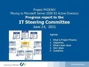Project PHOENIX Moving to Microsoft Server 2008 R