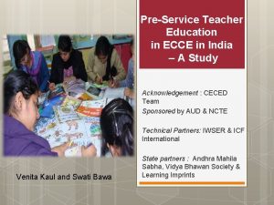 PreService Teacher Education in ECCE in India A